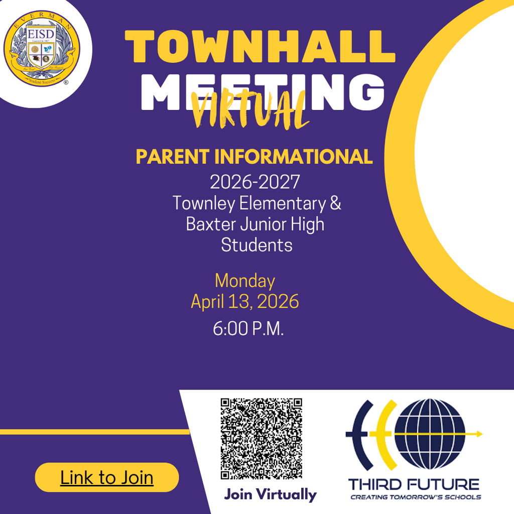 Townley and Baxter will host a virtual parent town hall on Monday, April 13.   Join the virtual meeting to learn more about the 2026-2027 school year.