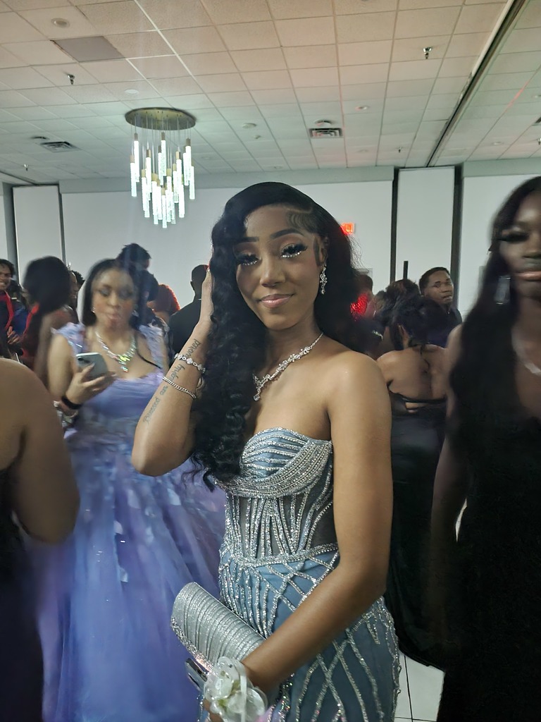 Student in prom attire