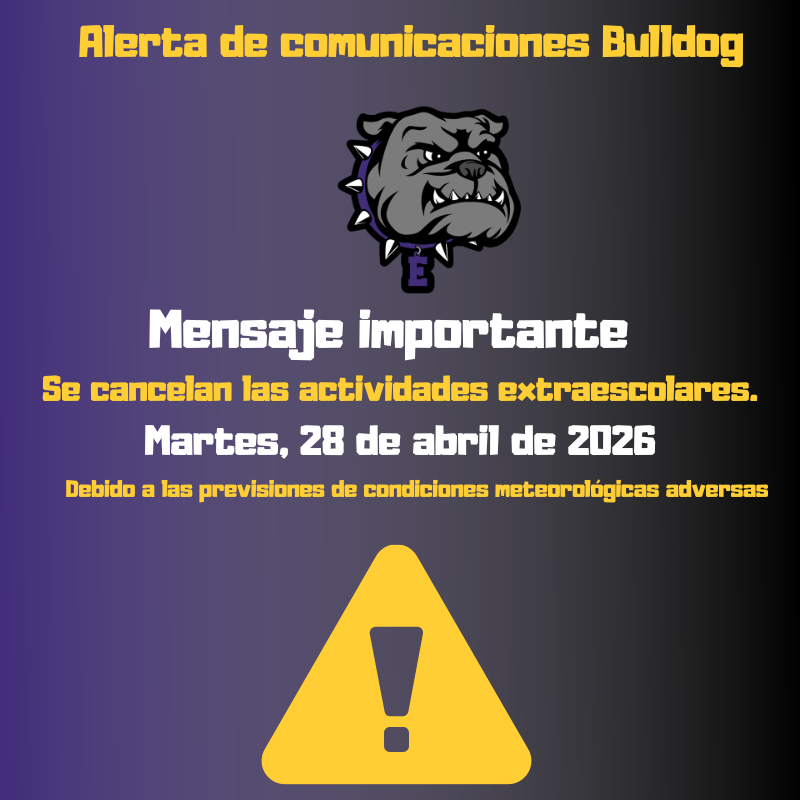 All after-school activities are canceled today, Tuesday, April 28, 2026, due to anticipated severe weather.