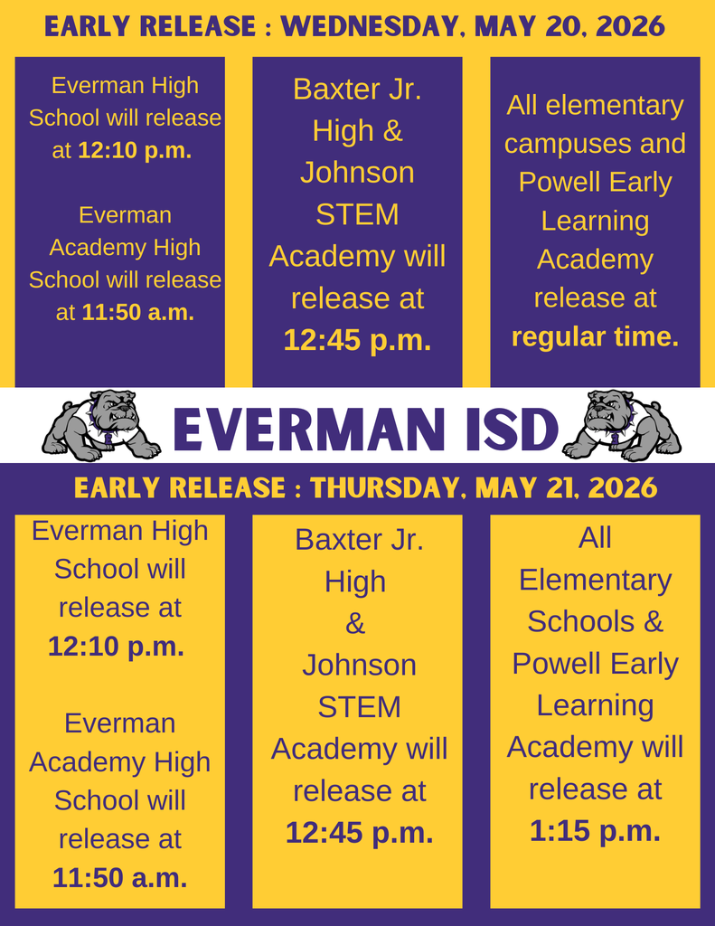 Early Dismissal for Wednesday and Thursday (english)