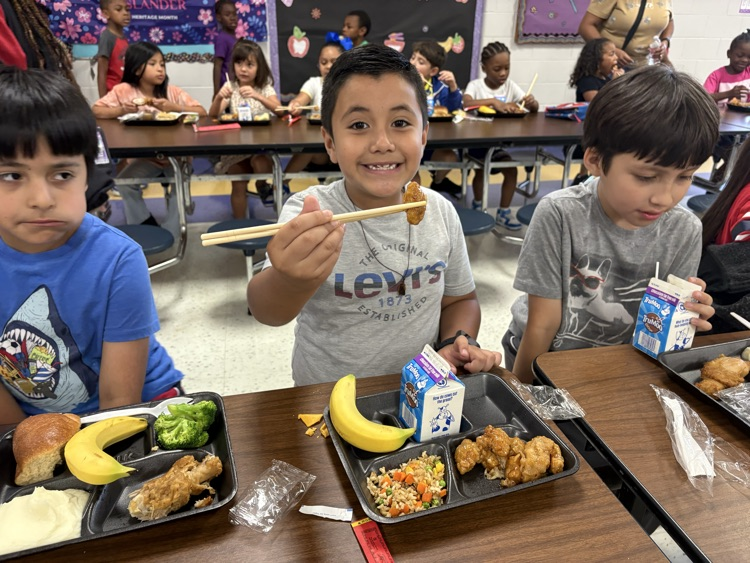 asian style lunch with families
