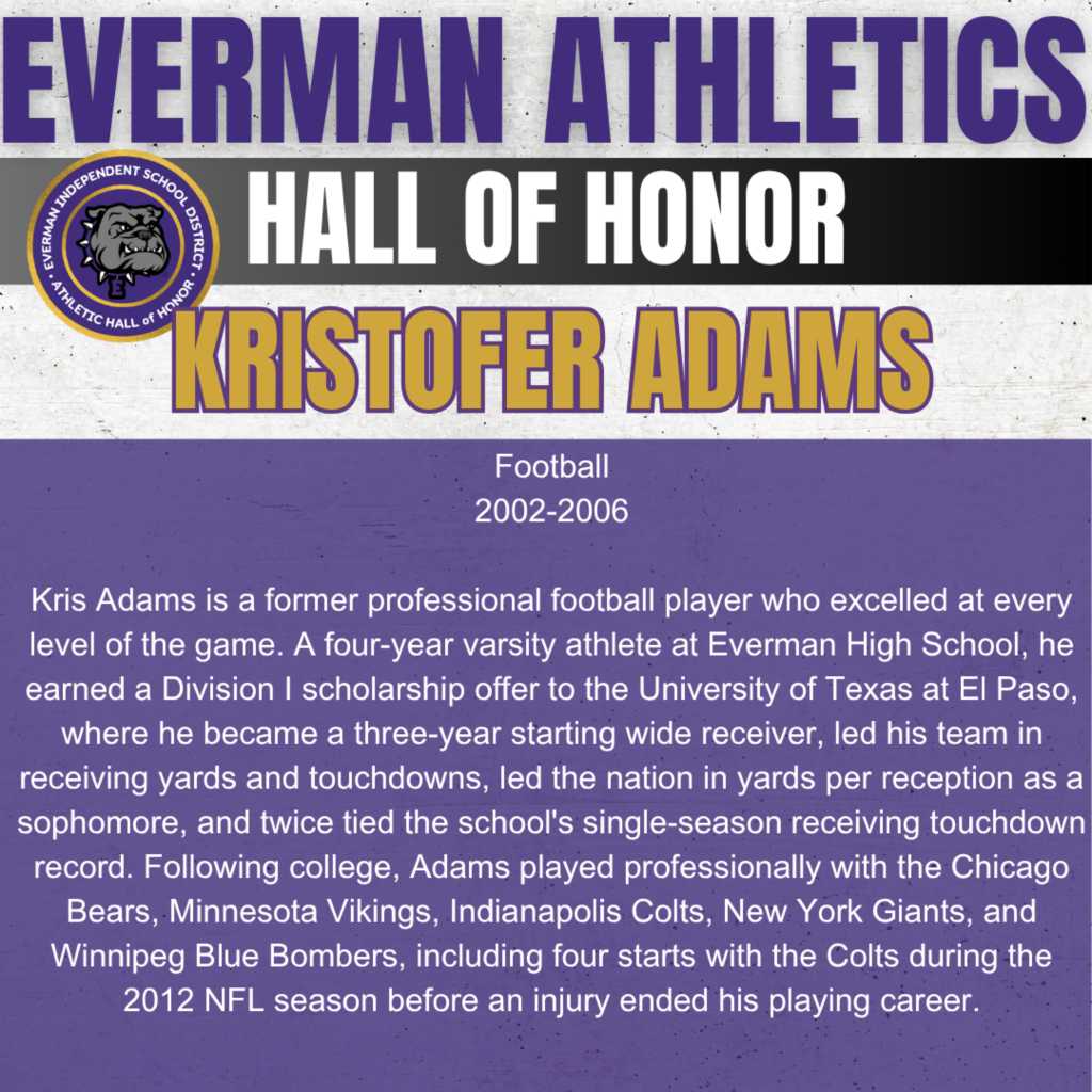 Everman ISD+Hall of Honor_Kris Adams