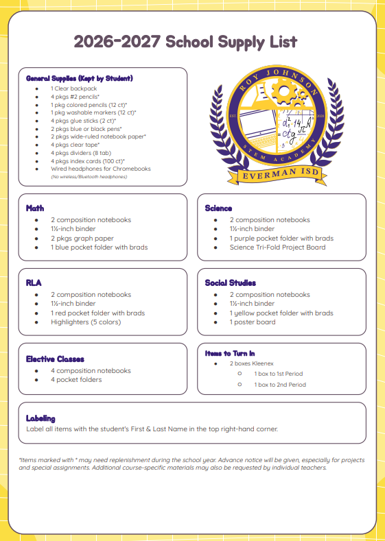 School Supply LIst