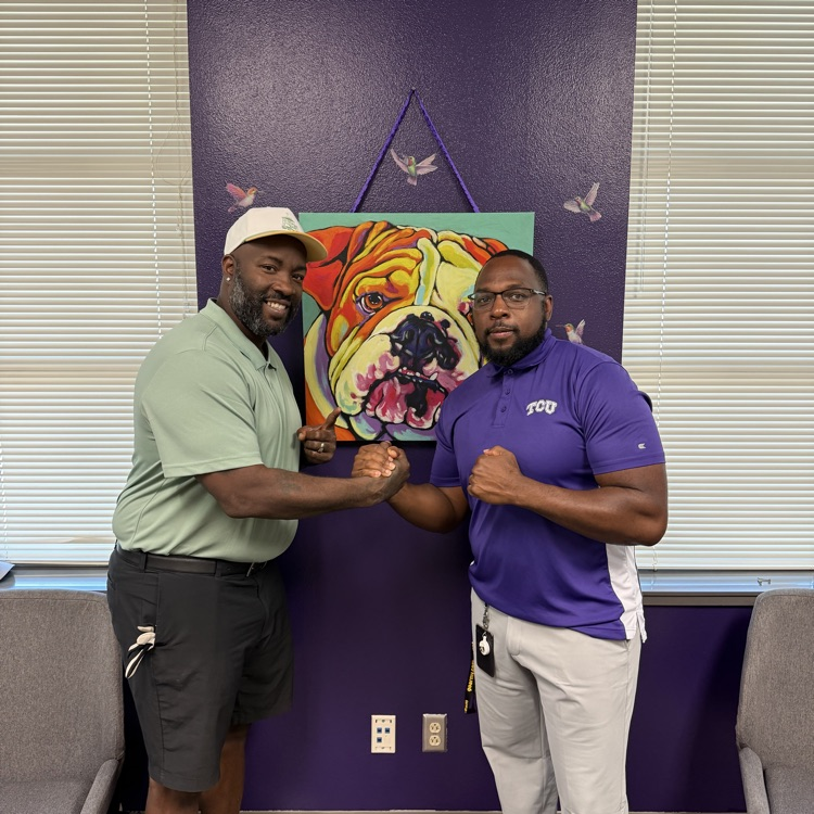 principal West with Everman alumni John Turntine