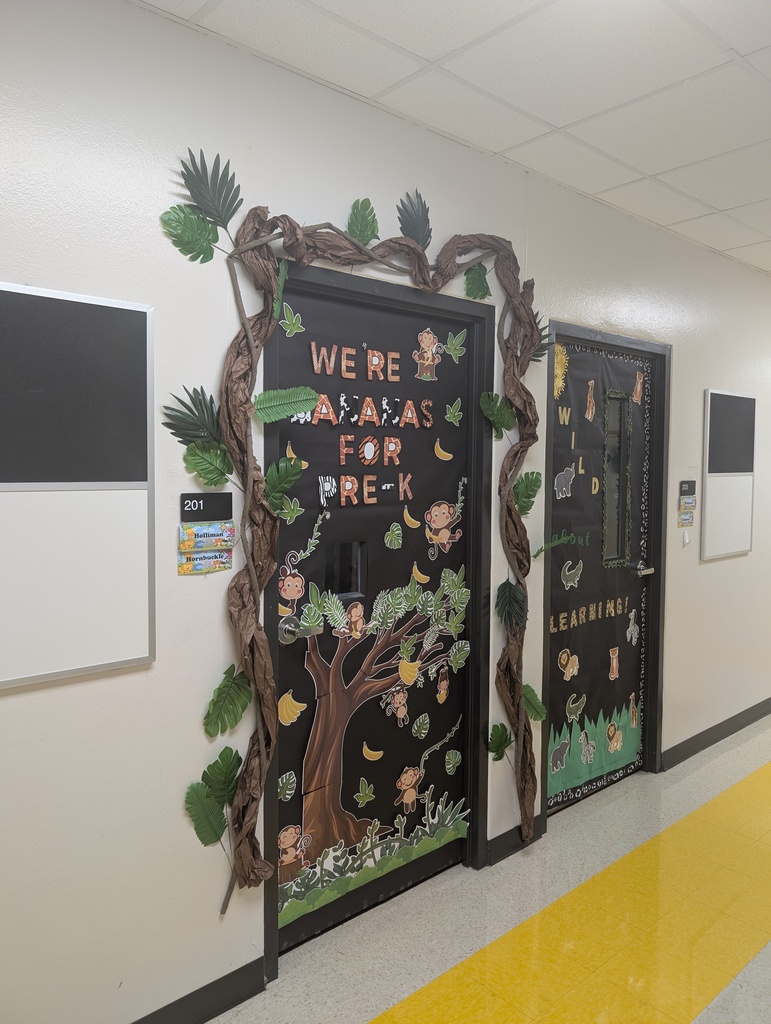 Safari themed hallway doors. 