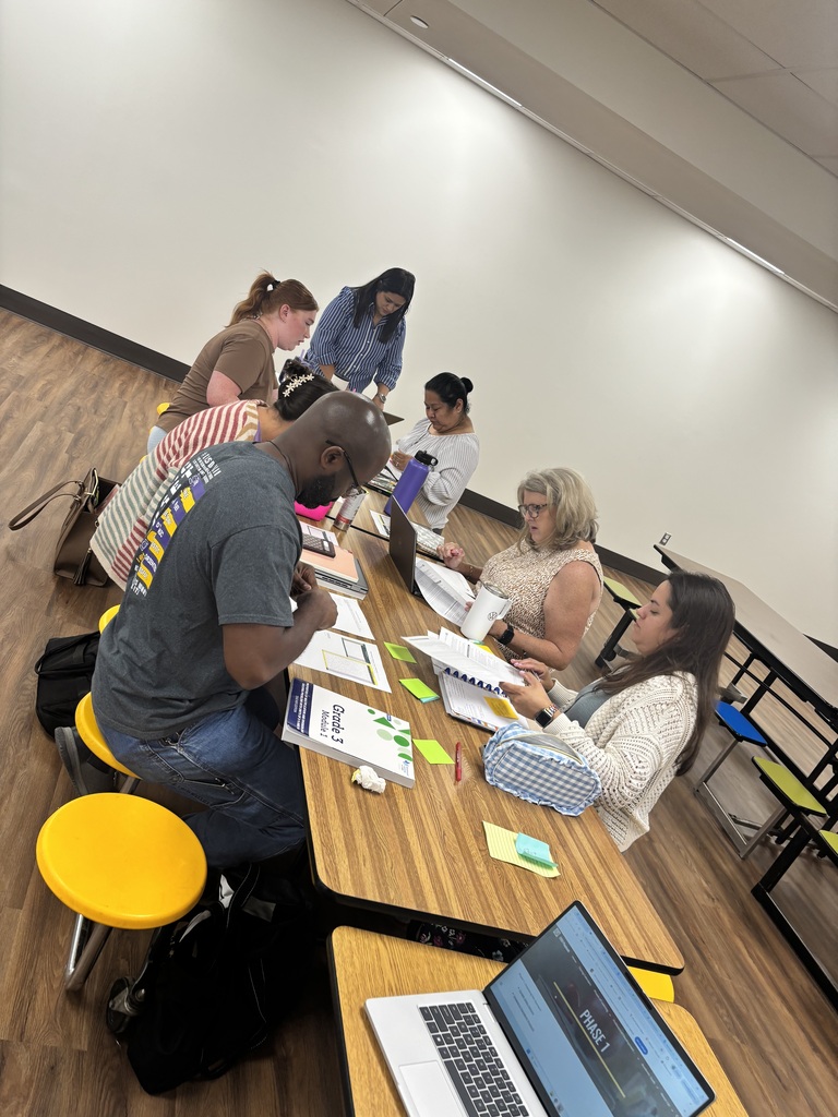 Teachers and staff attending professional development.