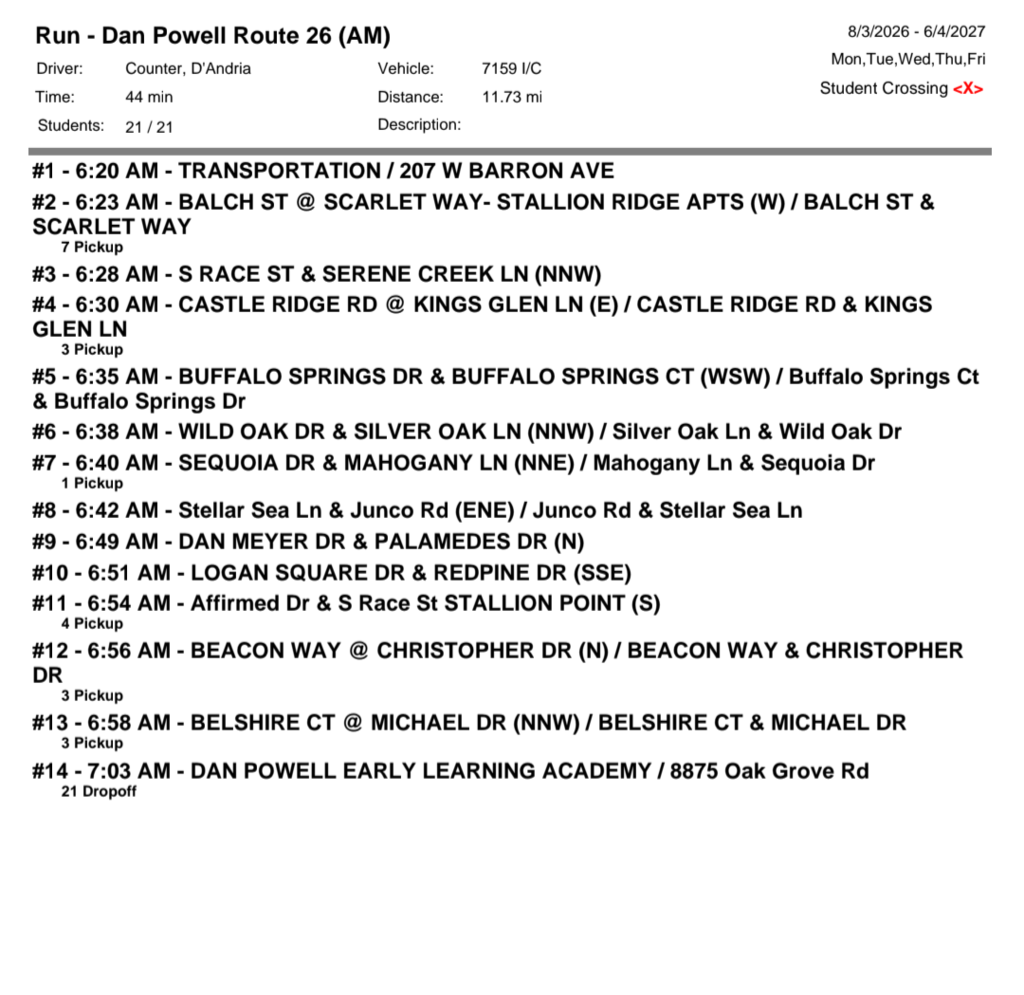 Bus route 26