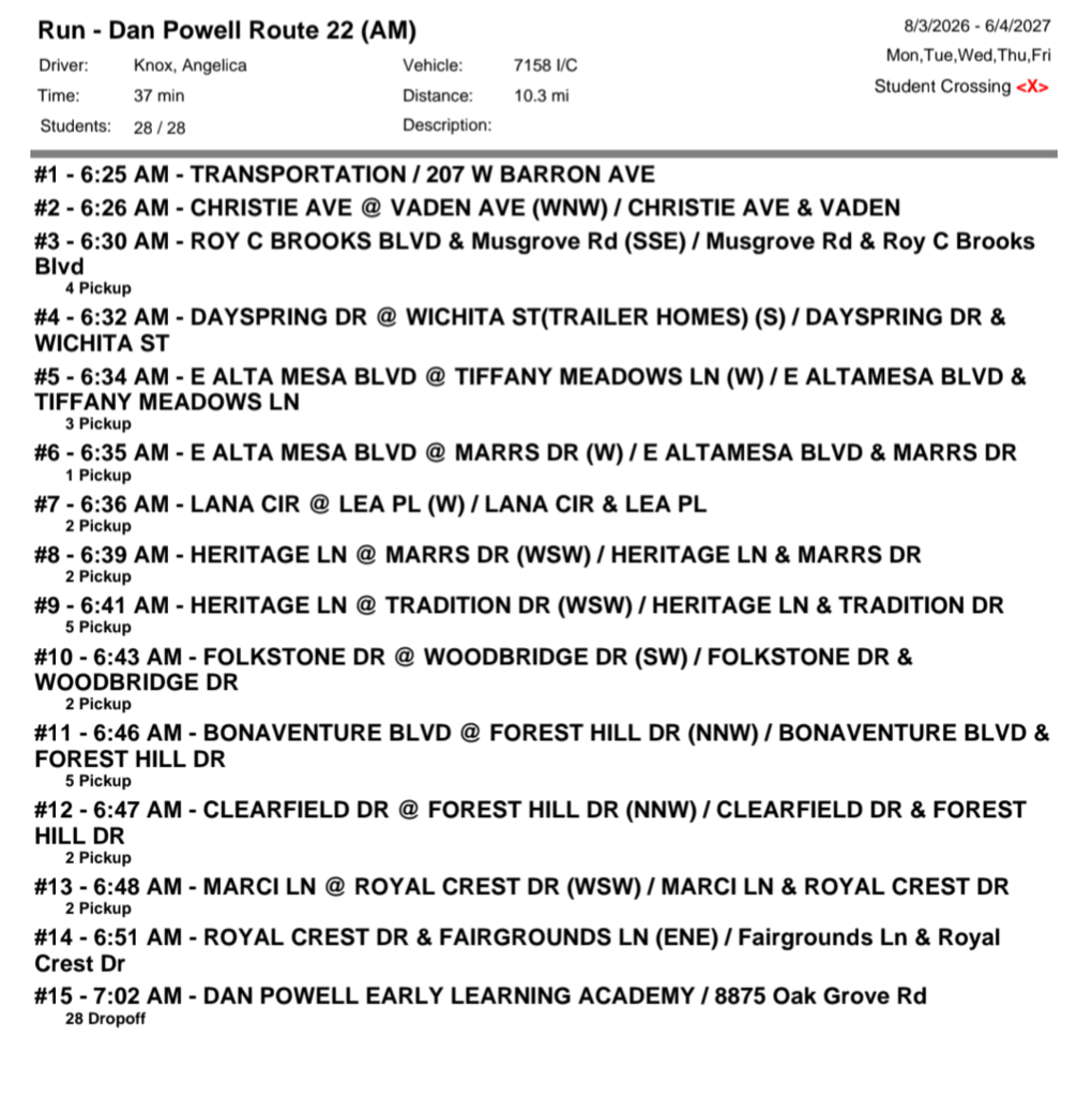 Bus route 22