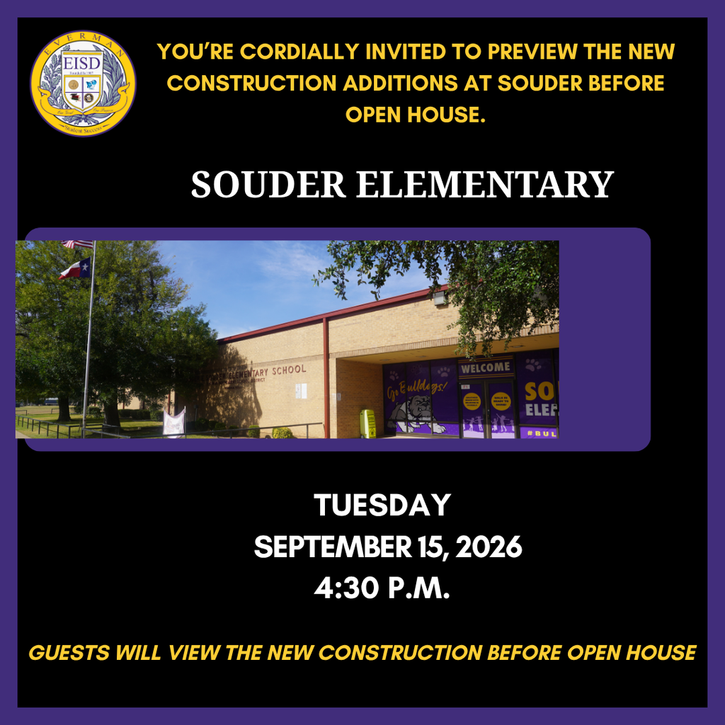 You’re cordially invited to an exclusive preview of the new construction additions at Souder—before Open House!
