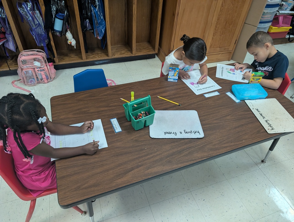 Students writing.