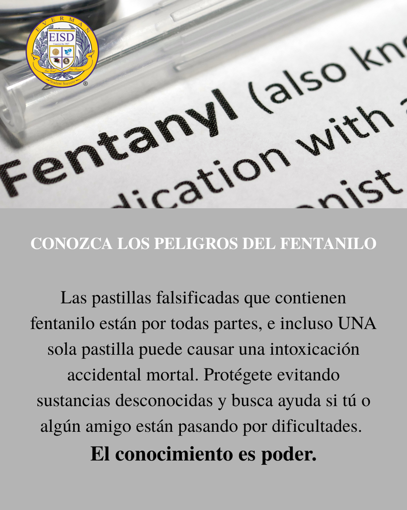 October is Fentanyl Awareness Month. Counterfeit pills laced with fentanyl are everywhere, and even ONE pill can cause deadly accidental poisoning. Stay safe by avoiding unknown substances, and seek help if you or a friend are struggling. in Spanish