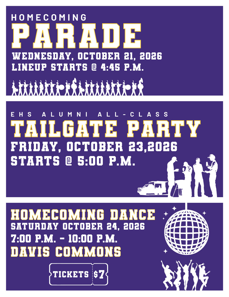 Everman ISD+ visual of future events on the week of homecoming 