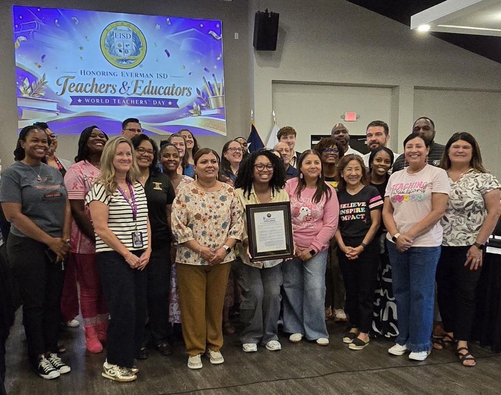 City of Everman teacher and staff aprreciation proclamation for World teacher's day