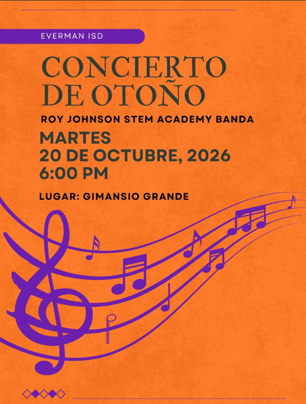 Fall Band Concert Tuesday, October 20th 6PM