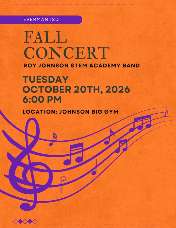 Fall Band Concert Tuesday, October 20th 6PM