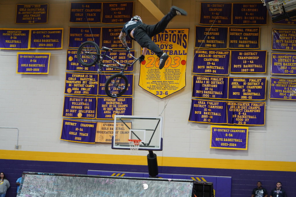 BMX No Hate Tour Athlete doing a trick on his bike 