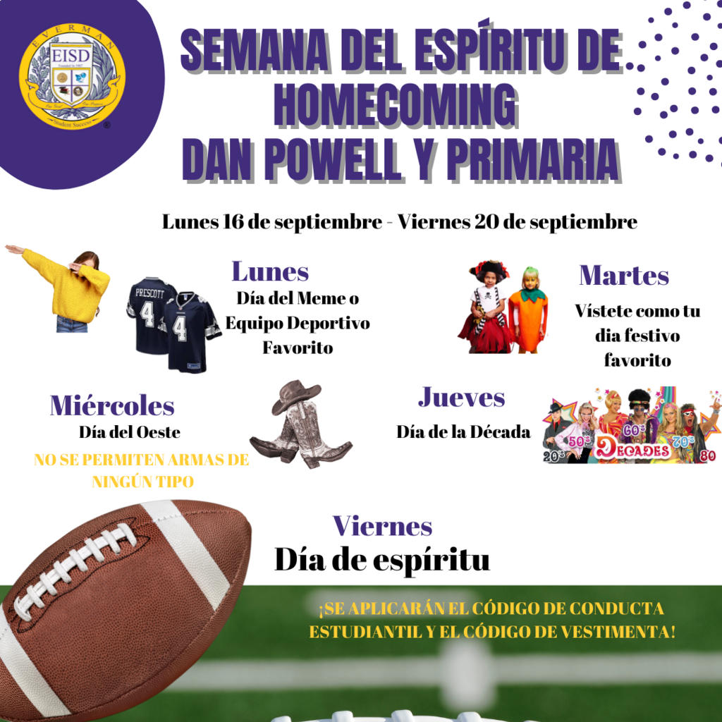 Homecoming Spirit Week, spanish