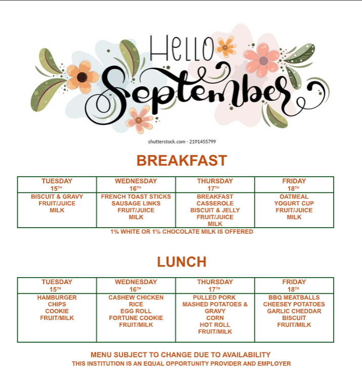 Meal Menu