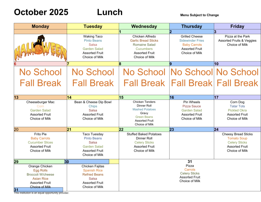 Lunch Menu