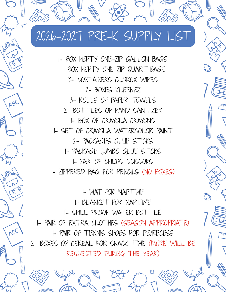 2026/2027 School Supply Lists