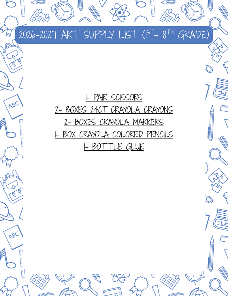 2026/2027 School Supply Lists