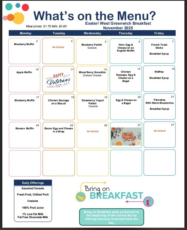 Breakfast Menu - November 2025
