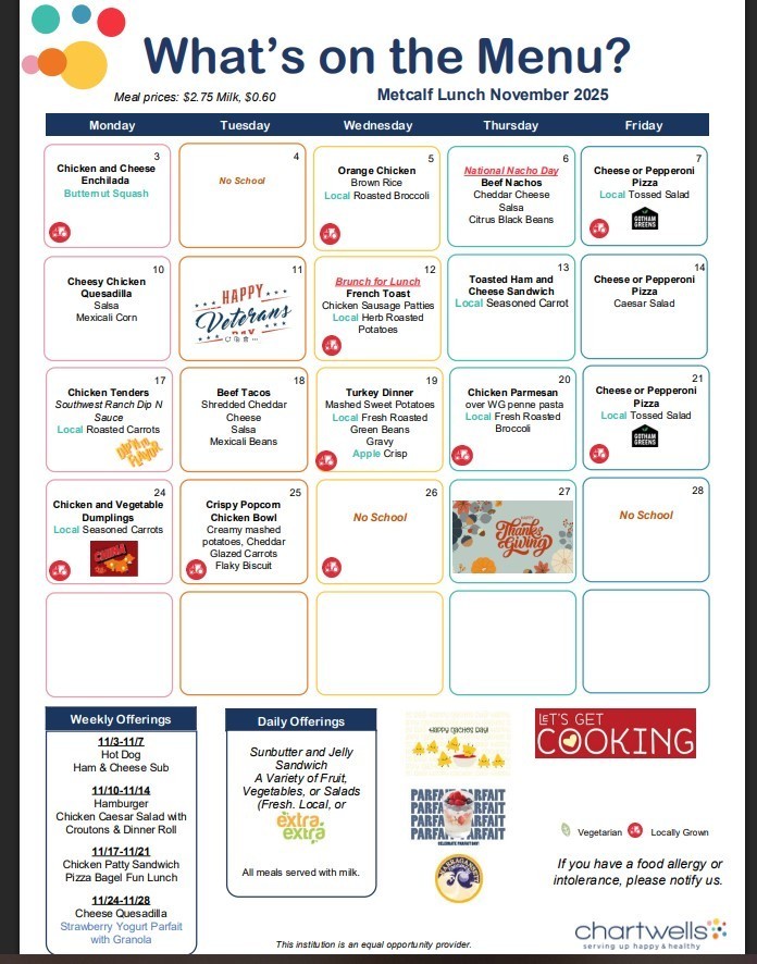 Lunch Menu -November 2025