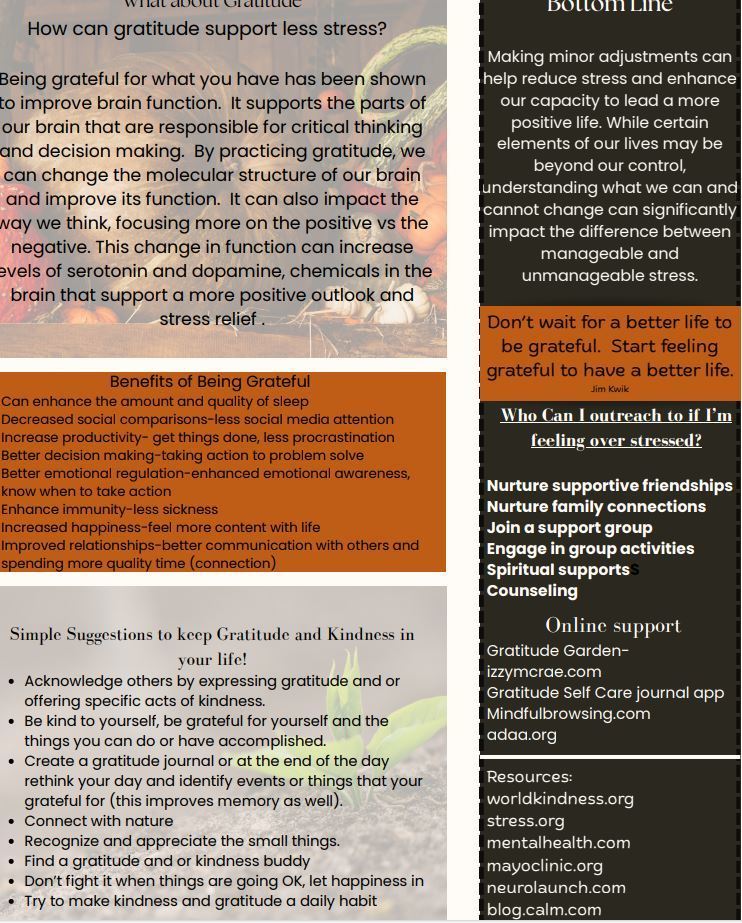 Stress Awareness and Gratitude