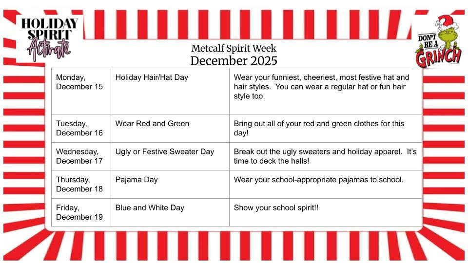 Metcalf Spirit Week 2025