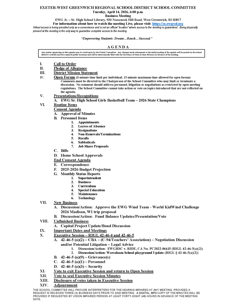 SC Meeting Agenda-4/14/26