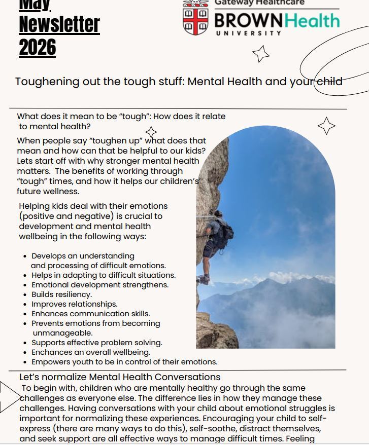 May Newsletter regarding Mental Health Supports