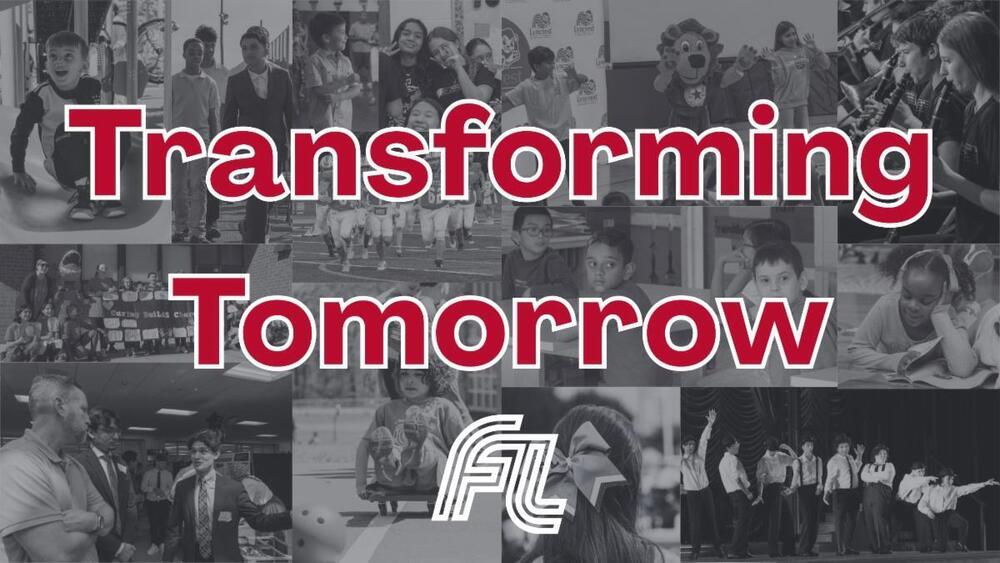 photo collage with the words transforming tomorrow