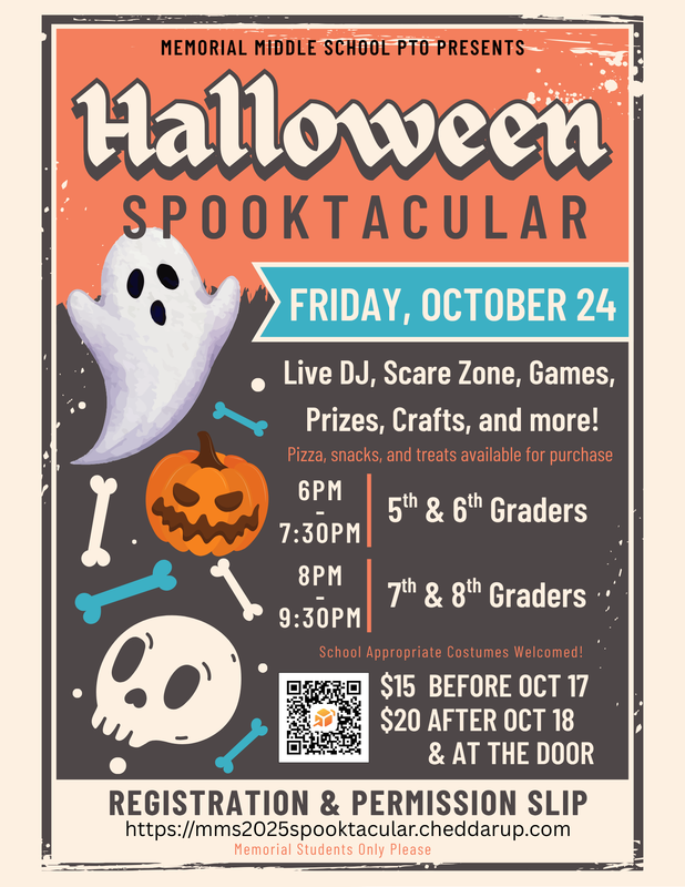 Halloween Spooktacular flyer with QR code for registration