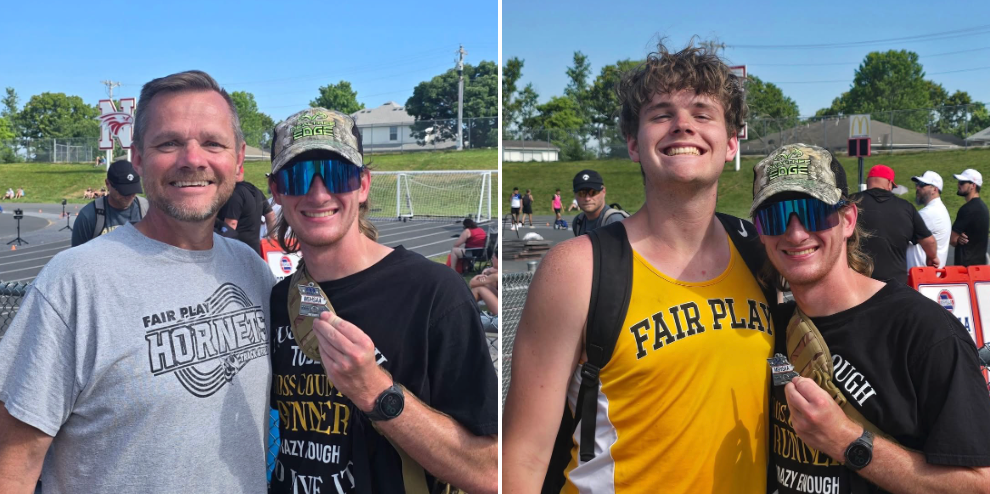 collage of runners poses with medals