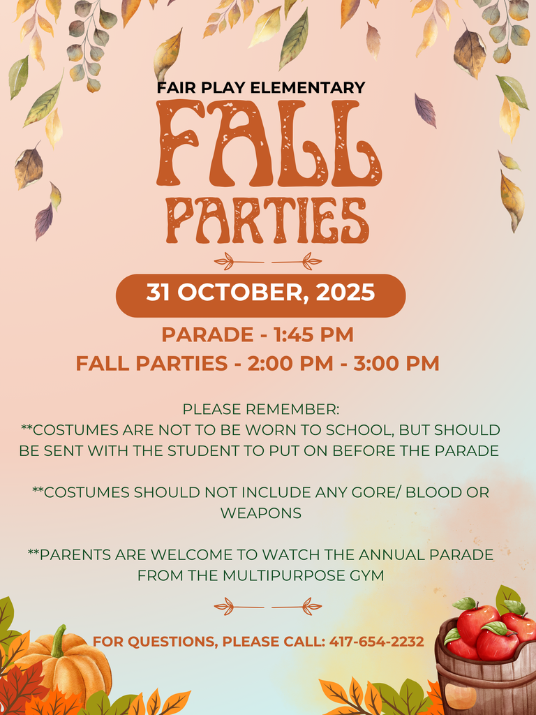 Fall Party Reminder Oct 31 2025