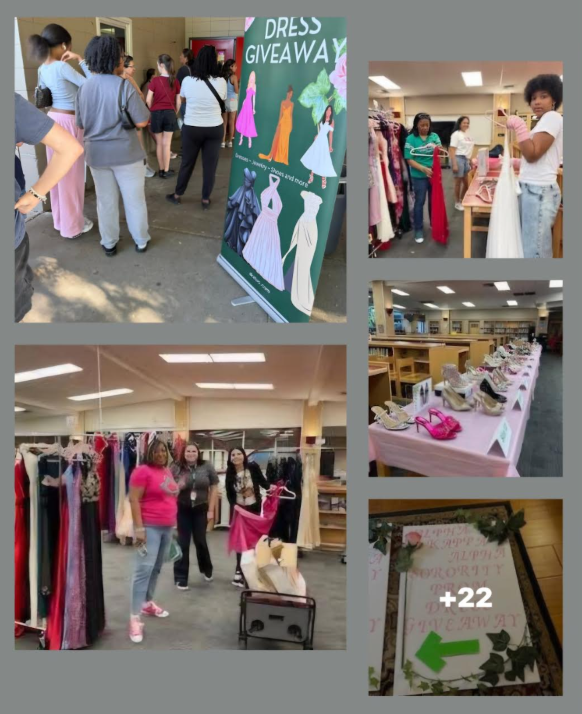 A collage of photos from the Prom Dress Giveaway
