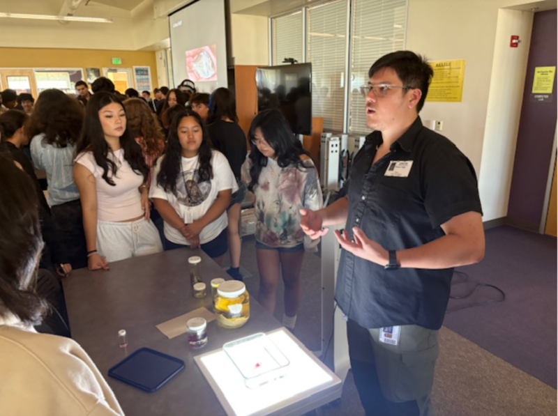 instructor speaking to students