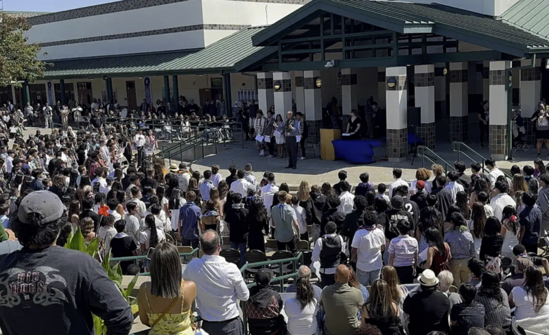 Green Valley Middle School in the quad 