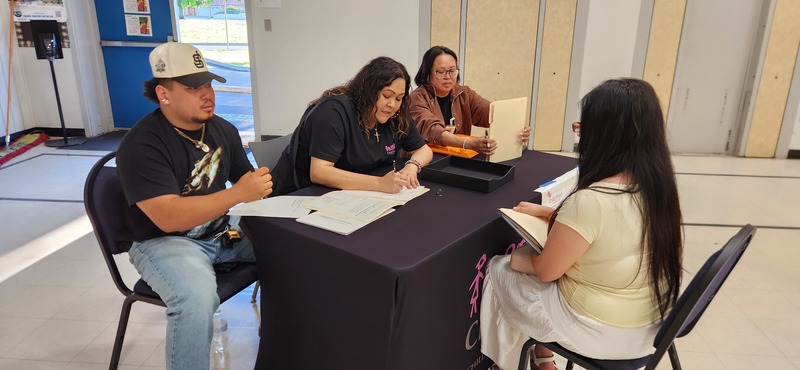 Adult students learning