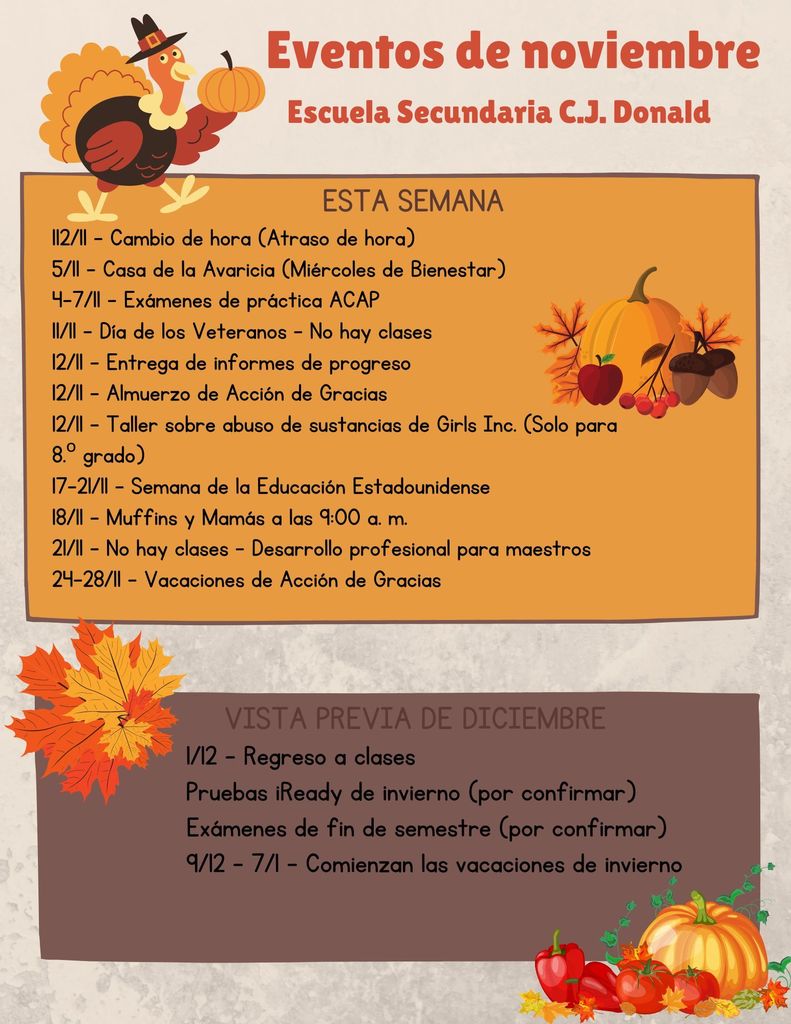 November Newletter Spanish