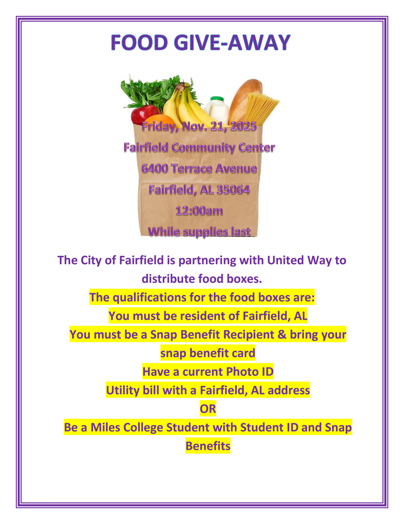 Food give-away flyer