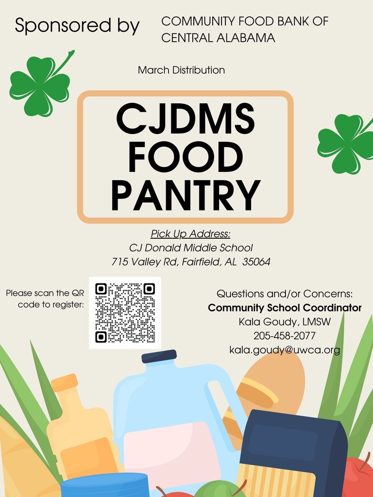 March 2026 CJDMS Food Pantry Flyer