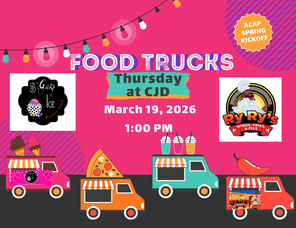 Students can purchase from Sugar & Ice Dessert Truck and/or Ry Ry's Wings, Fries, & Pies. Students can use cash or cards only to make purchases..