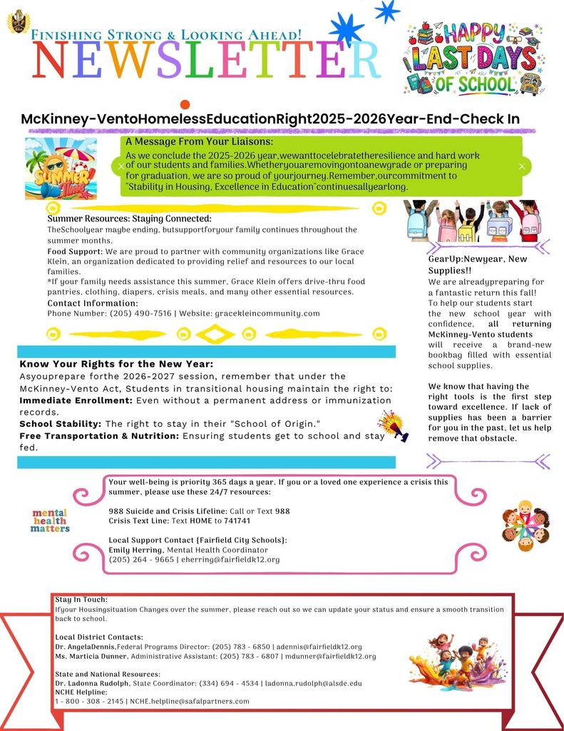 McKinney-Vento End of Year Newsletter