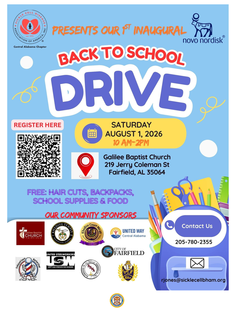 Dear Fairfield Families, As summer draws to a close, we are thrilled to welcome you back for an incredible new school year centered around learning, discovery, and growth. Our official July 2026 Newsletter: Your Back-to-School Edition is now available! Please take a moment to review these vital district updates, community resources, and upcoming calendar shifts to ensure your family is fully prepared for day one. 📅 Key Calendar Dates to Remember July 17: Last day for children before our brief, two-week summer reset closure. August 3: Faculty and staff return for professional development, classroom preparations, and collaborative training. August 11: Welcome Back! Official first day of school for students. Our teachers are excited to greet each child with smiling faces. 🎒 Free Back-to-School Giveaways We are proud to share these local community partnerships providing free backpacks, school supplies, haircuts, and food to help your student start the year with confidence: Inaugural Back to School Drive When: Saturday, August 1, 2026 | 10:00 a.m. – 2:00 p.m. Where: Galilee Baptist Church (219 Jerry Coleman Street, Fairfield, AL 35064) Back to School Backpack Giveaway When: Wednesday, August 5, 2026 | 10:00 a.m. – 2:00 p.m. Where: Fairfield Civic Center (6509 E. J. Oliver Boulevard, Fairfield, AL 35064) 💡 Five Quick Tips for School Readiness Schedule Adjustment: Gradually move bedtime and wake-up routines up by 10 to 15 minutes every few days to ease back into the school routine. Daily Reading: Dedicate 15 to 20 minutes a day to reading together to build vocabulary and foster a lifelong love of learning. Foster Independence: Give children simple tasks at home—like putting on their own shoes or cleaning up playtime areas—to boost self-help skills. Positive Framing: Build excitement and ease anxiety by talking eagerly about making new friends, meeting teachers, and learning fun concepts. Interactive Learning: Turn errands into games by counting steps, identifying colorful items, or singing the alphabet during daily commutes. Thank you for your continued trust and partnership in your child's education. Together, we are building a strong foundation for lifelong success. Warmly, Diane Chavers Program Manager Fairfield City Schools Head Start & Early Head Start