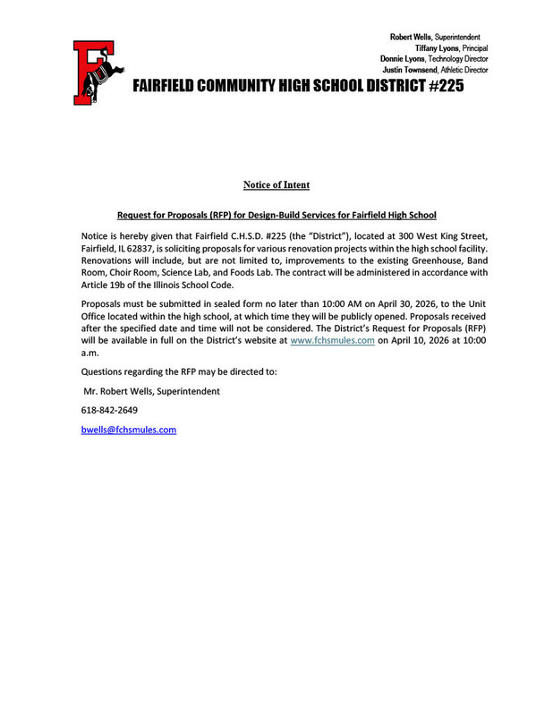 Notice of Request for Proposal