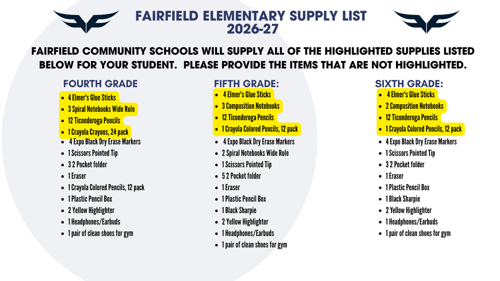 Elementary Supply Lists