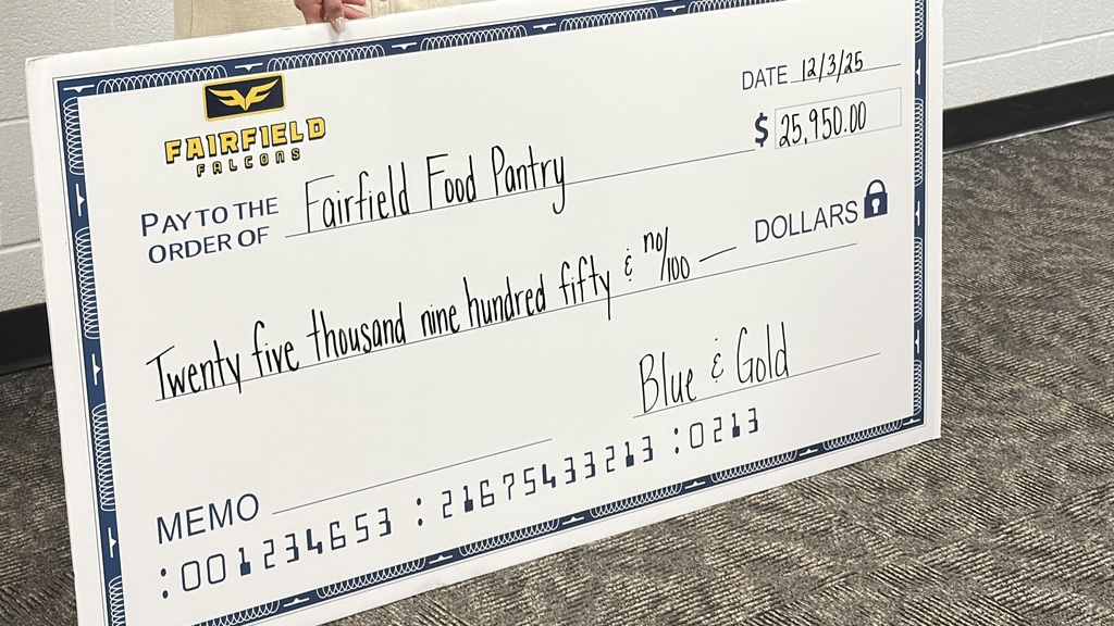 Blue and Gold donates to Fairfield Food Pantry