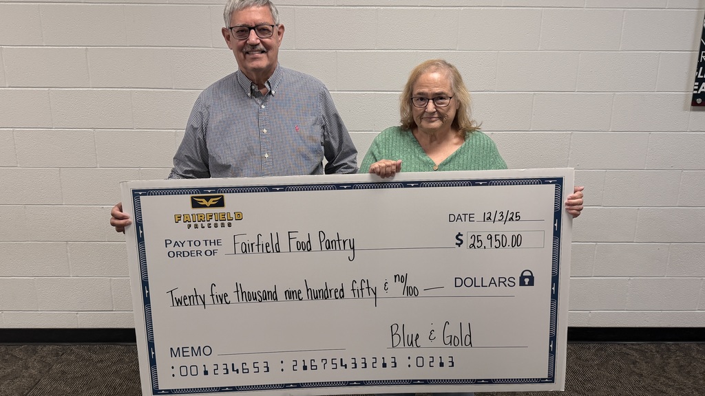 Blue and Gold donates to Fairfield Food Pantry