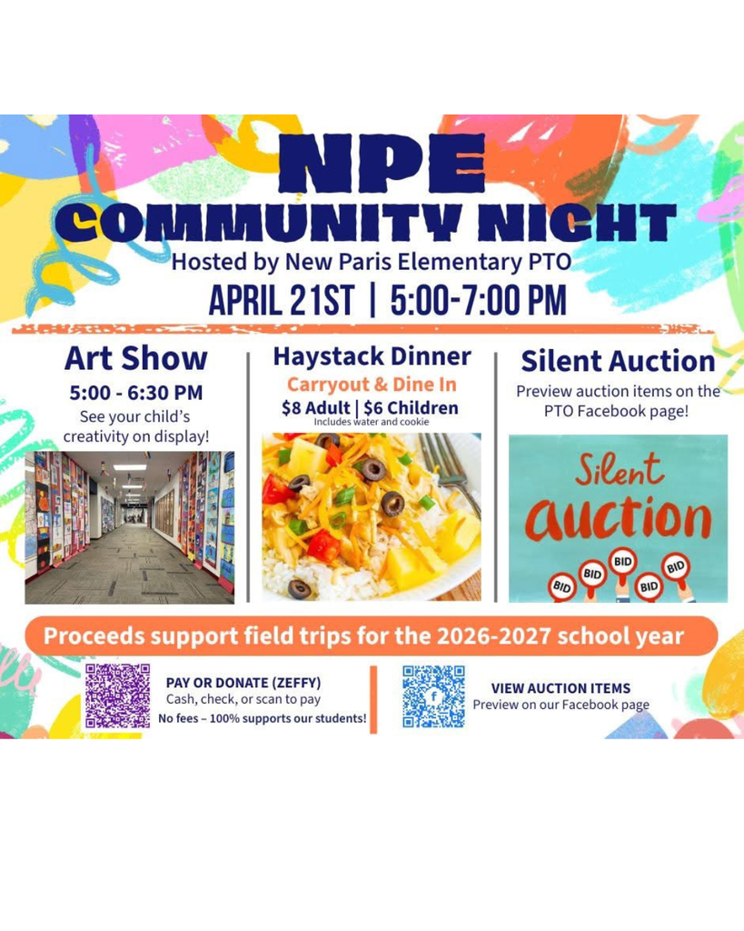 New Paris PTO Art Show and Haystack Dinner